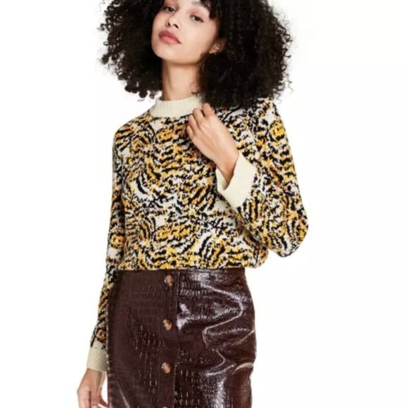 Rachel Comey Target Animal Leopard Cheetah Print Crewneck Pullover Sweater Large - Picture 1 of 7
